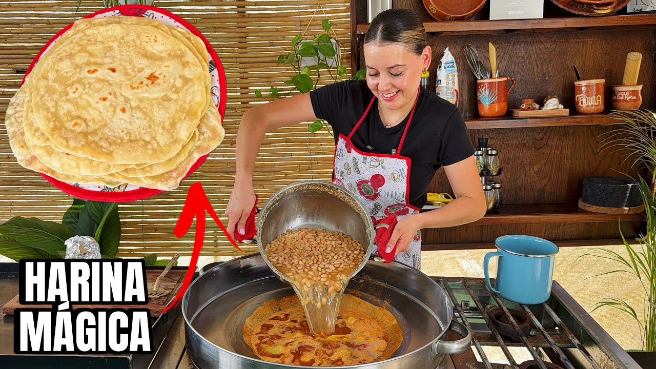 Frijoles Charros estilo Sonora con Tortillas de Harina sin Manteca