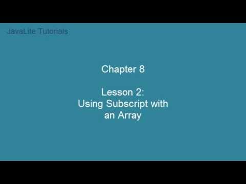 Chapter 8 (Lesson 2: Using Subscript with an Array)