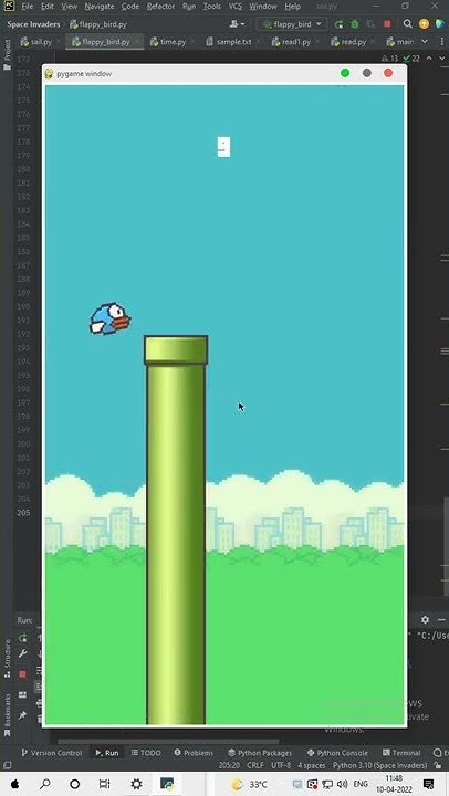 Flappy bird in pygame #youtubeshorts #shorts #python #pygame - YouTube