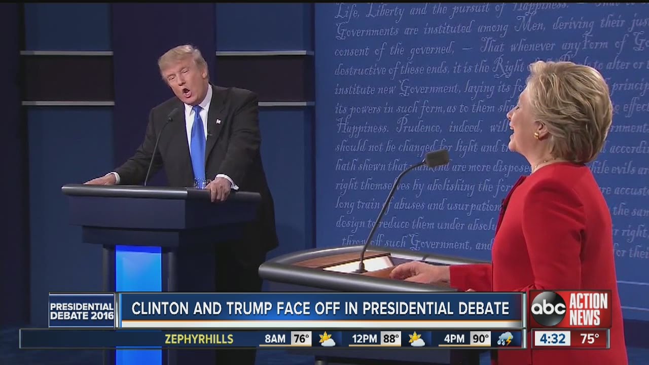 Clinton and Trump face off in Presidential debate - YouTube