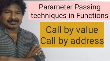 C Programming #6 - parameter passing techniques ||C by Seenu||parameters in Functions|| aaluri seenu