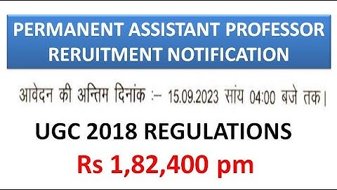Permanent Assistant Professor Recruitment Notification in Govt. College | With/With Out UGC NET