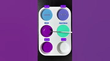 Create 4 Super Beautiful Colors from 2 Colors Violet + Aqua Green #colormixing #amazing