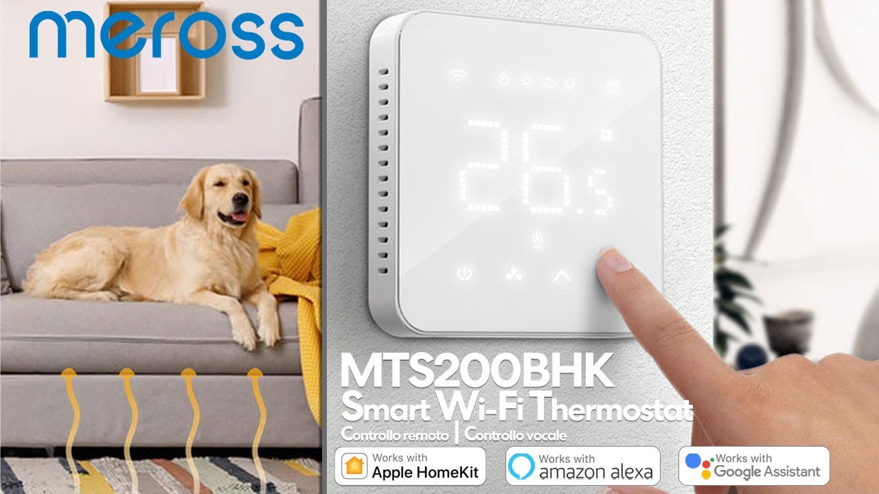Meross MTS200BHK. Termostato ambiente per Caldaia e sistema di  riscaldamento con gestione remota / Iotivedo Store