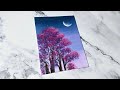 Cherry Blossom Tree Night Sky Acrylic Painting Idea For Beginners 