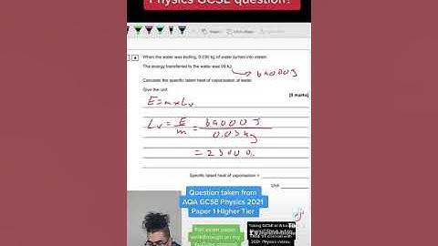 Specific latent heat question #gcsephysics #physics #science #gcsescience #study #revise #revision