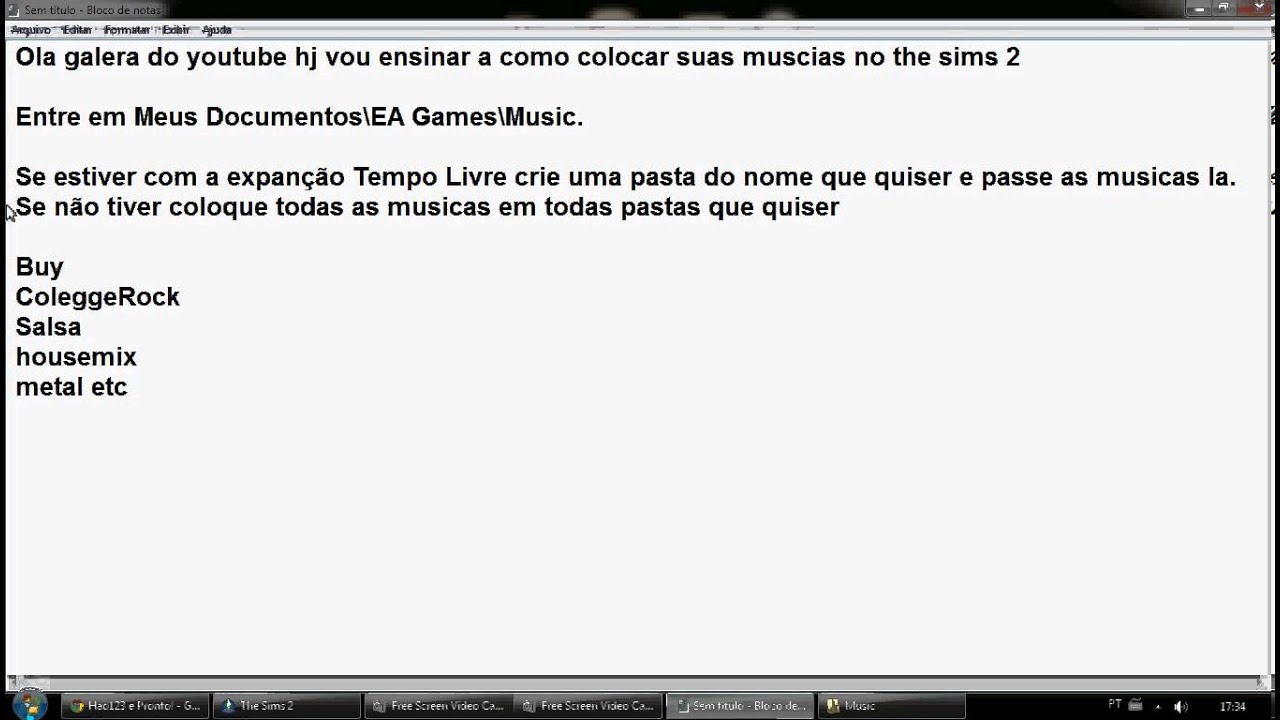 Tutorial Como colocar suas musica no the sims 2 YouTube