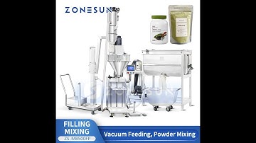 ZONESUN Filling Machine Vacuum Feeding Pump Powder Mixing Tank