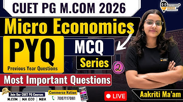 CUET PG M.COM 2026 (COQP08) |Micro Economics  | 500 MCQ मैराथन | Important Questions Lec 2