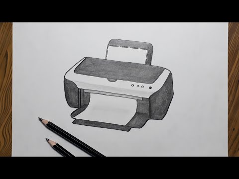how to draw printer  drawing easy step for beginners  YouTube