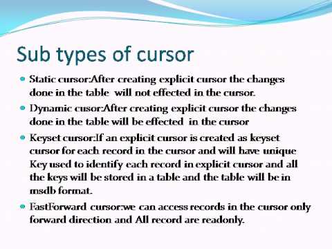 cursors  concepts in sqlserver