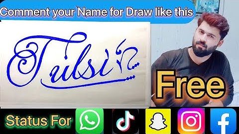 Tulsi Name Signature Calligraphy Status | How to Cursive write with cut Marker #tulsi @tulsi