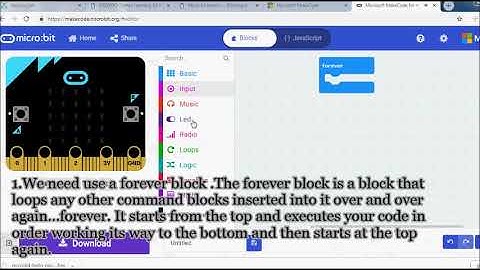 Micro bit lesson 2: Blinking an LED
