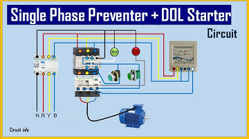 Phase Failure Relay / Single Phase Preventer Connection with DOL starter / Circuit info