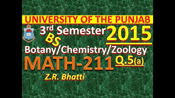 PU, Elementary Mathematics-II, MATH-211, 3rd Semester 2015, Q.5(a)