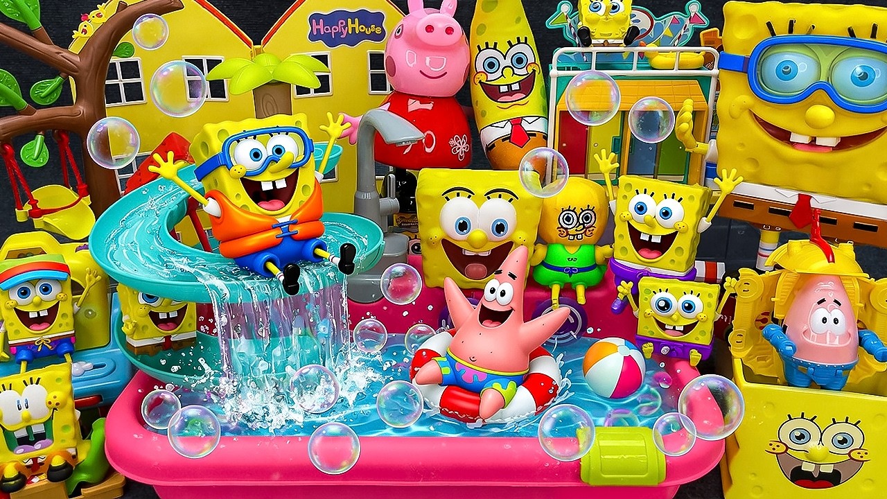 SpongeBob ASMR🥰Satisfying Unboxing SpongeBob Bubble Pool Water