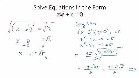 Solve a Quadratic Equation in the Form ax^2 + c = 0