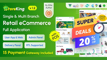 StoreKing - eCommerce (Grocery, Pharmacy, Supershop) App with Laravel Website & Admin Panel with POS