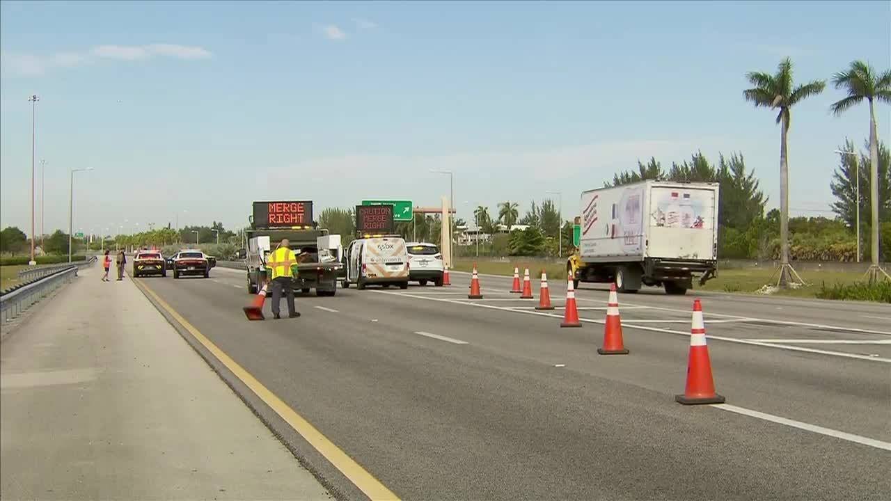 FHP trooper standing on side of Dolphin Expressway struck by car