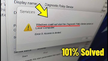 Windows could not start the Diagnostic Policy Service in windows 11/10/8/7 - How to Fix Error ✅
