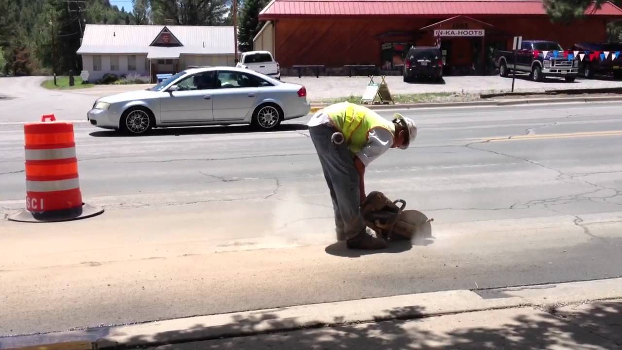 Saw Cutting The Road YouTube