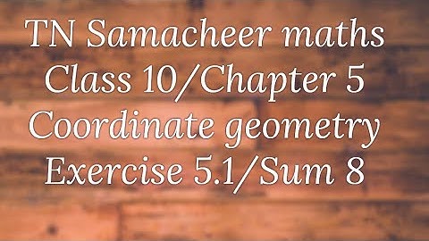 Sum 8 Exercise 5.1 Co-ordinate geometry Tamilnadu Samacheer maths Nithyaganesh Maths
