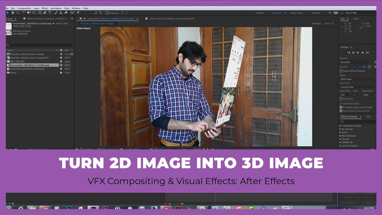 How To Convert 2d Image Into 3d Image In After Effects Complete Vfx Co After Effects The Magicians After Effect Tutorial