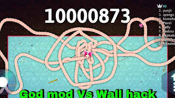 God mod Vs Wall Hack on snake io gameplay .