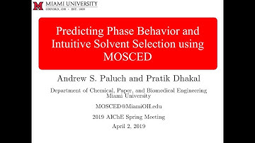 MOSCED presentation at AIChE Spring 2019 Meeting