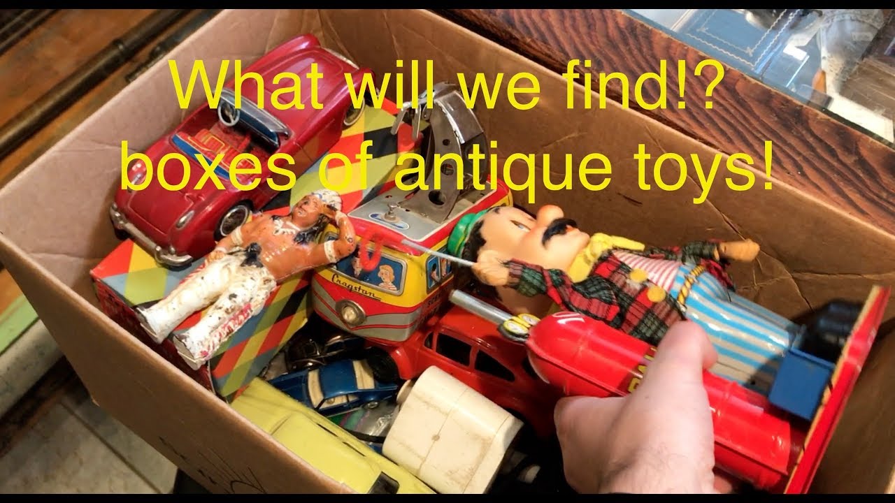 Trunk full of toys! digging through boxes and boxes of antique toys!