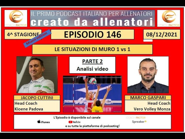 Episodio 146: Le situazioni di muro 1vs1 - Jacopo Cuttini e Marco Gaspari (analisi video)