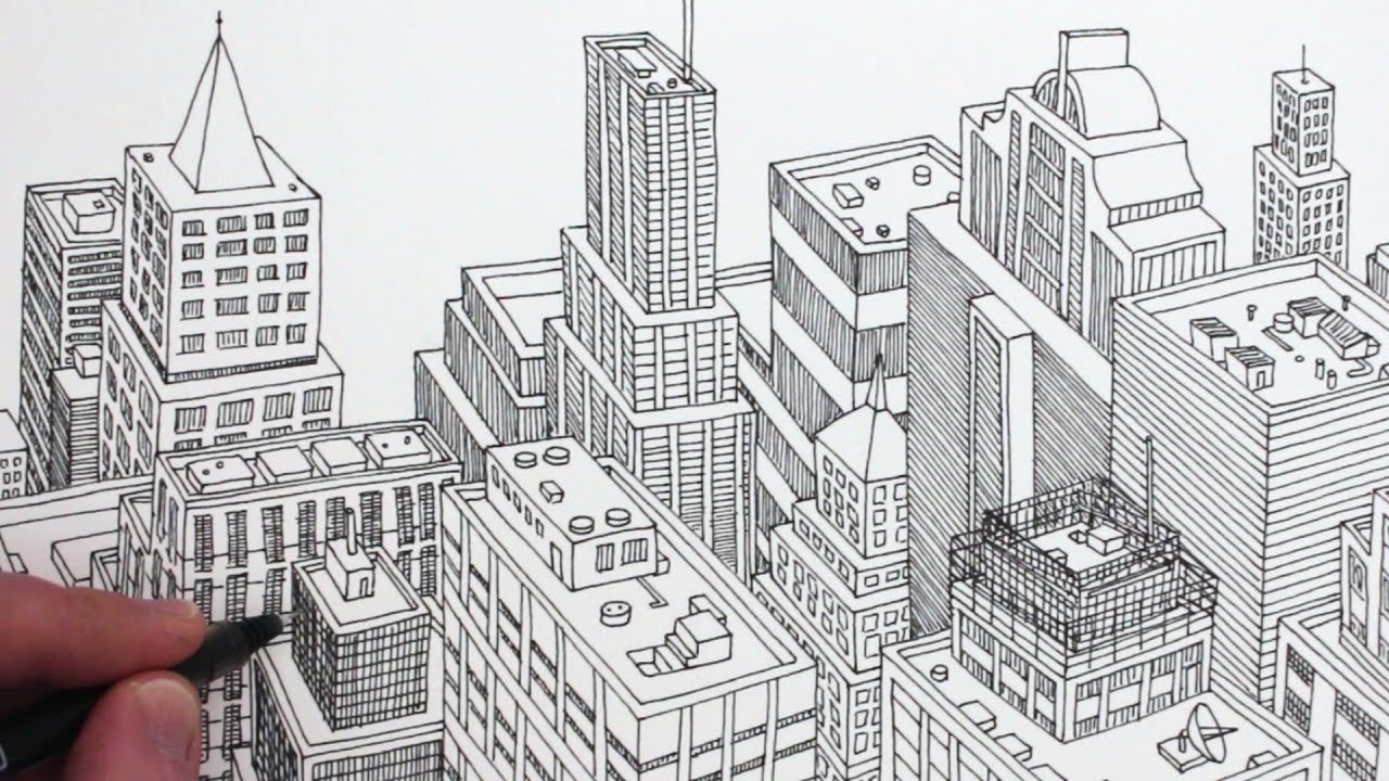 How to Draw a City in 3D: Planometric Drawing - YouTube