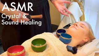 Crystal healing and massage to cleanse chakras ASMR (Unintentional ASMR, Real person ASMR)