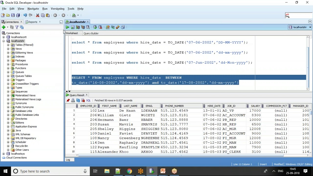 sql เงื่อนไข วันที่  2022 New  Oracle SQL Tutorial - Date column in where condition