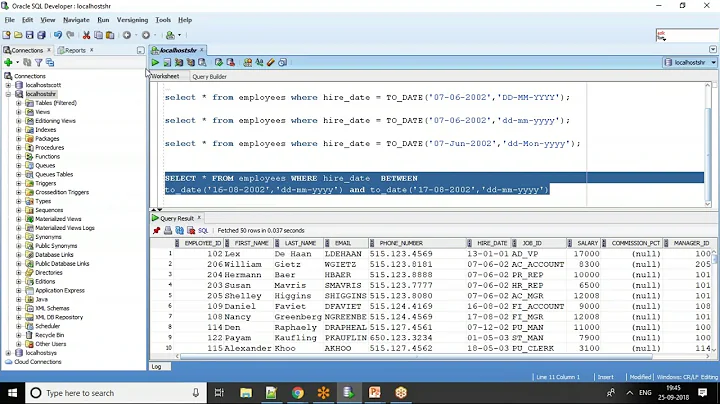 Oracle SQL Tutorial - Date column in where condition