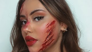 Easy Wounds for Halloween - Malak Shalaby | ندوب و جروح و مكياج سينمائى سهل للهالوين - ملك شلبى