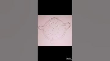 Easy and simple drawing of teapot clock  for Beginners step by step process of clock drawing#shorts