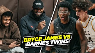 Celebrity LeBron & Bronny James Were HYPED Watching Bryce James Vs Barnes Twins! Wealth