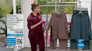 Comfort Code LeopardEmbossed Fleece Quarter Zip Pullover