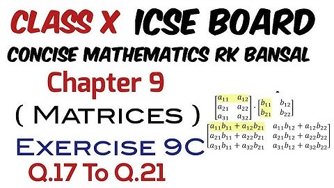 Exercise 9C Q.17 to Q.21 Class 10 Maths ICSE Board RK Bansal