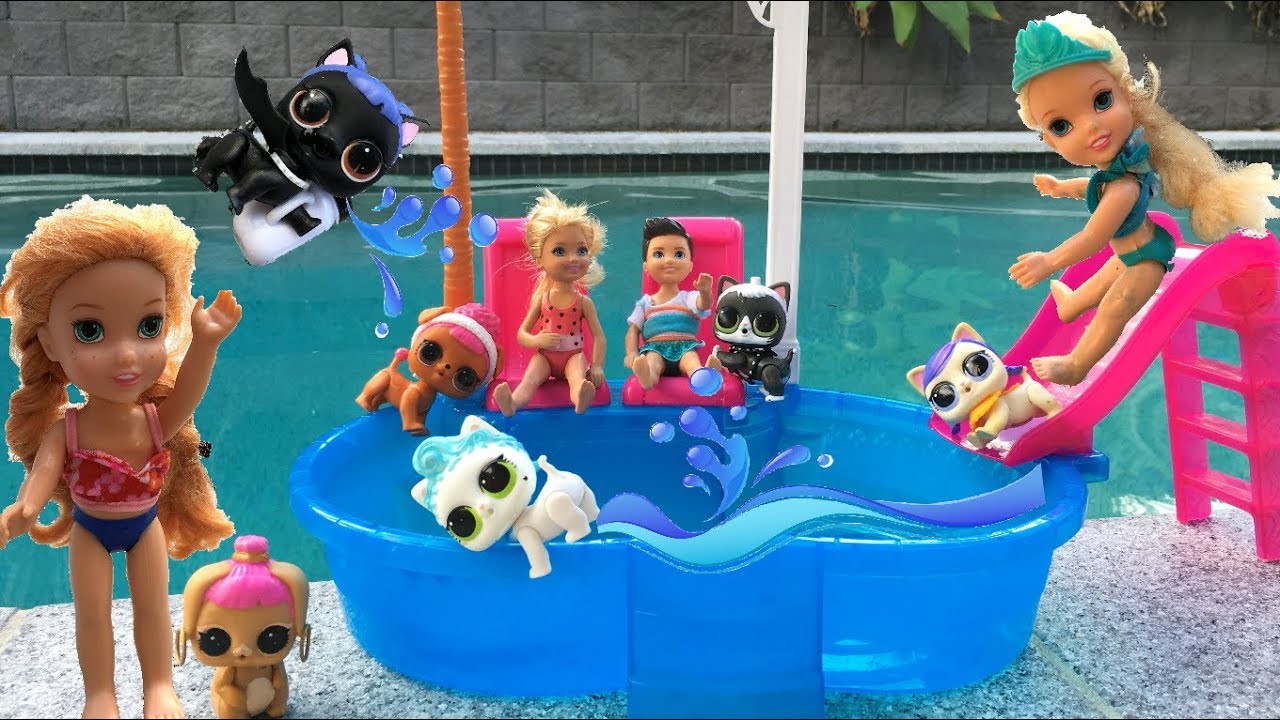 Anna and Elsa Toddlers Puppy Playdate Pool Party at Anna's! JoJo Siwa ...