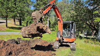 Yard grading and stumps with the Kubota KX 040 4 by Jeramy Reber Pure Dirt 1,279 views 9 days ago 24 minutes