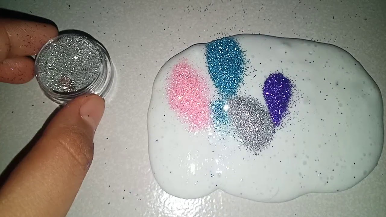 adding glitter to slime YouTube