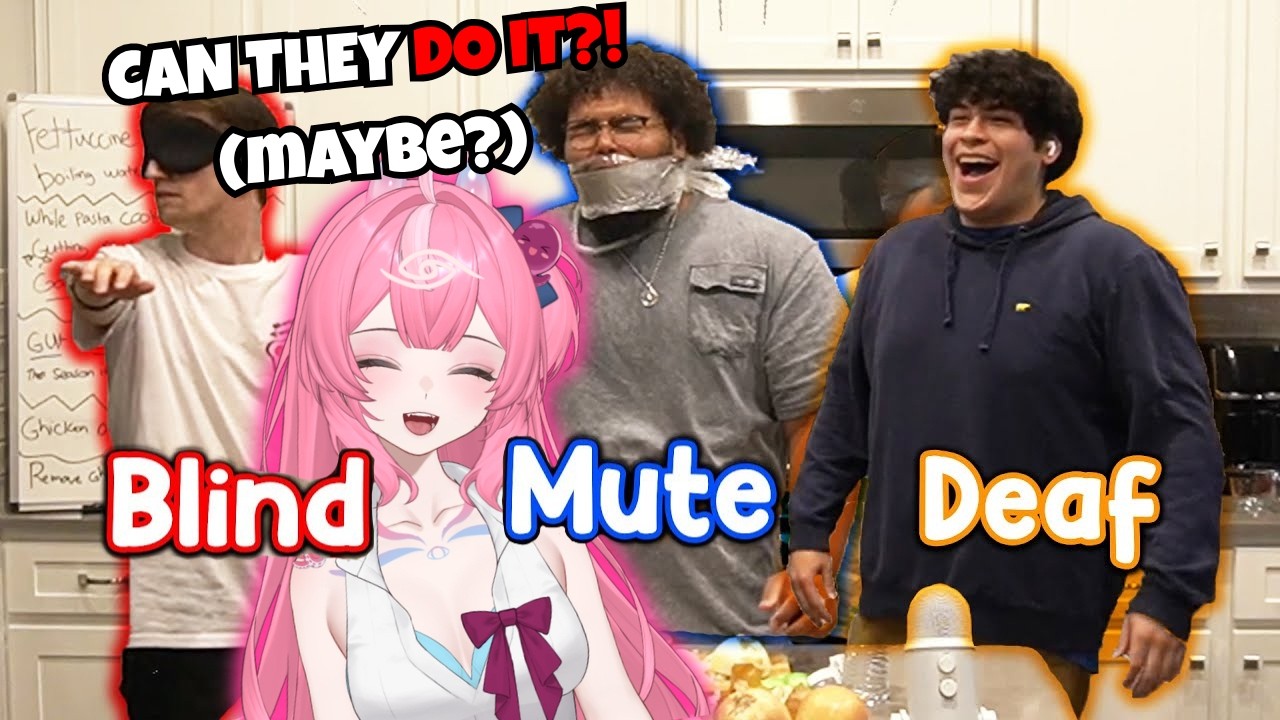 HARDEST COOKING CHALLENGE?! | | Clooless Blind Mute and Deaf Cooking Challenge Vtuber React