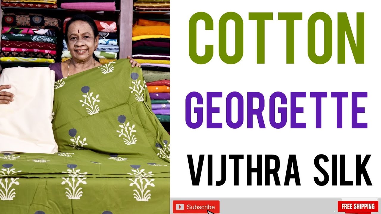 COTTON/ GEORGETTE/VIJITHRA SILK/FREE SHIPPING / # 408