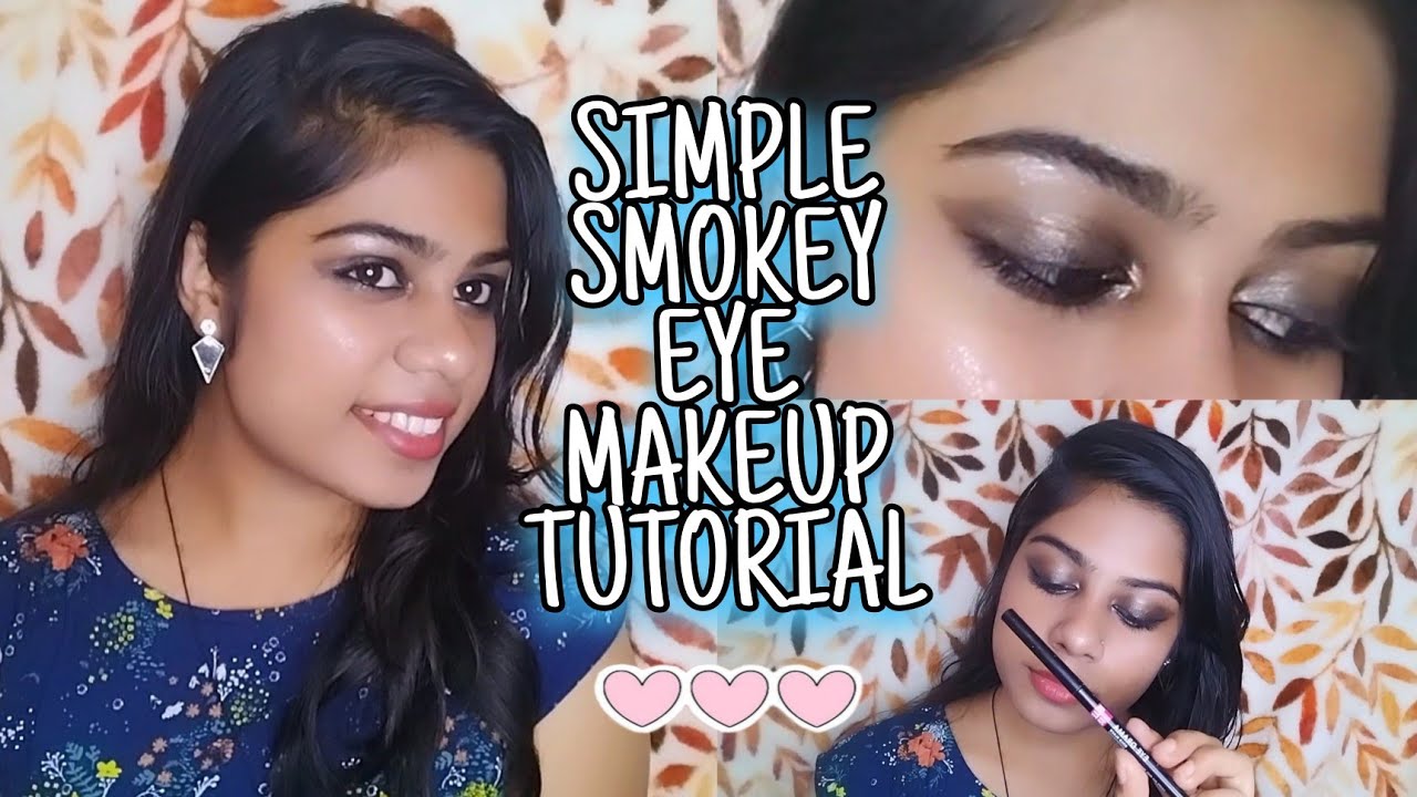 Smokey eye makeup look/ black Smokey eye using kajal for beginners