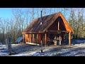 Log cabin home tour  a full time off grid homestead december 2023