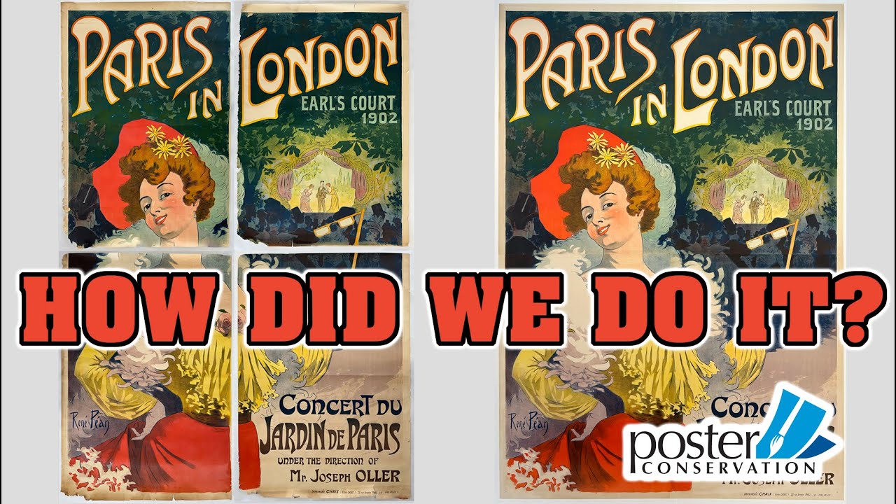 Rare Restoration of this 1902 Vintage Billboard Poster