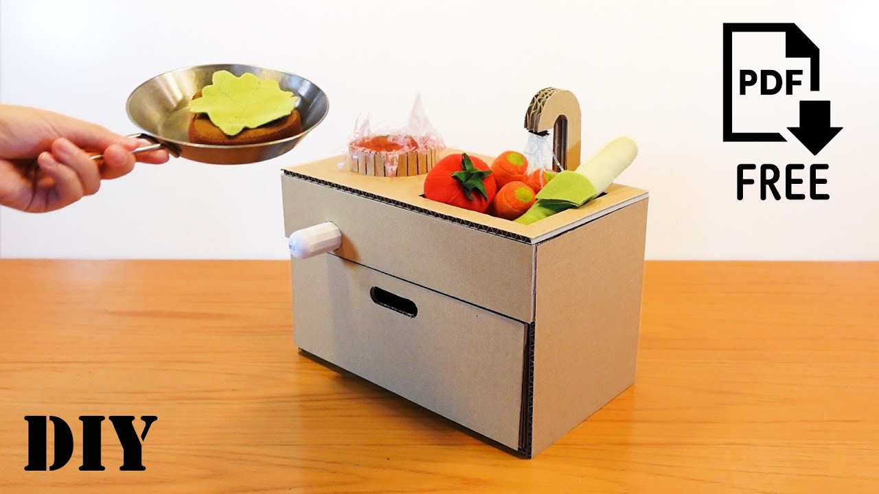 How to make a Pretend Play Mini Kitchen. - YouTube
