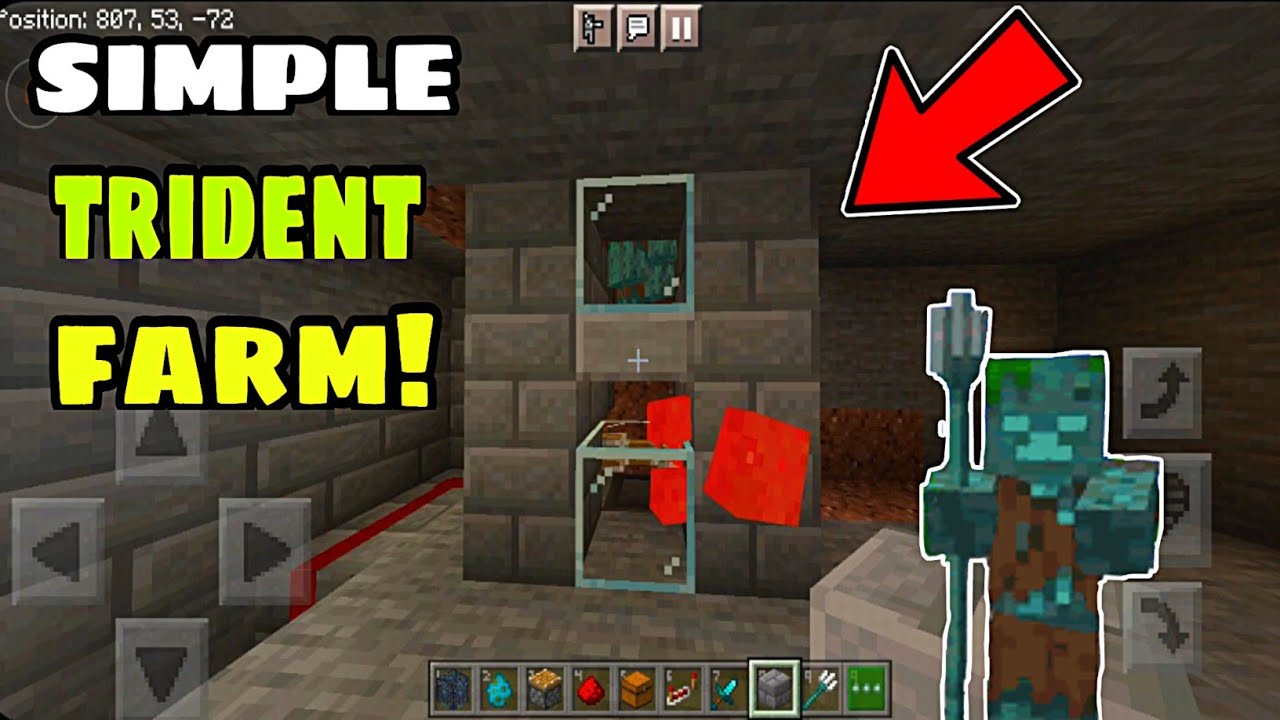 Trident Farm Java Easy Simple Trident farm for Minecraft pe 1.16+ || how to make trident farm ...